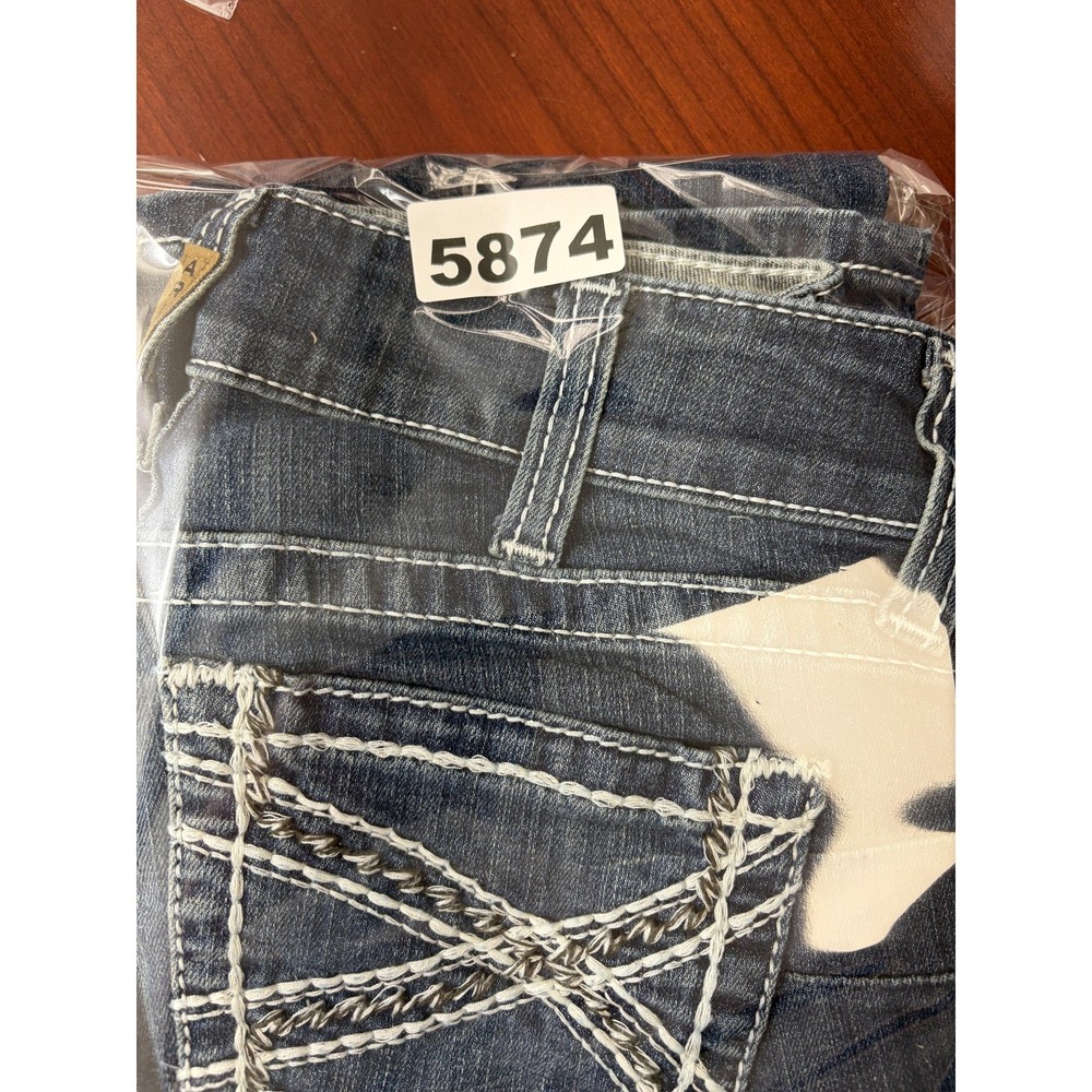 Ariat REAL Denim Jeans Womens 26R Blue Mid Rise Bootcut Stretch Embroidered - Picture 11 of 11
